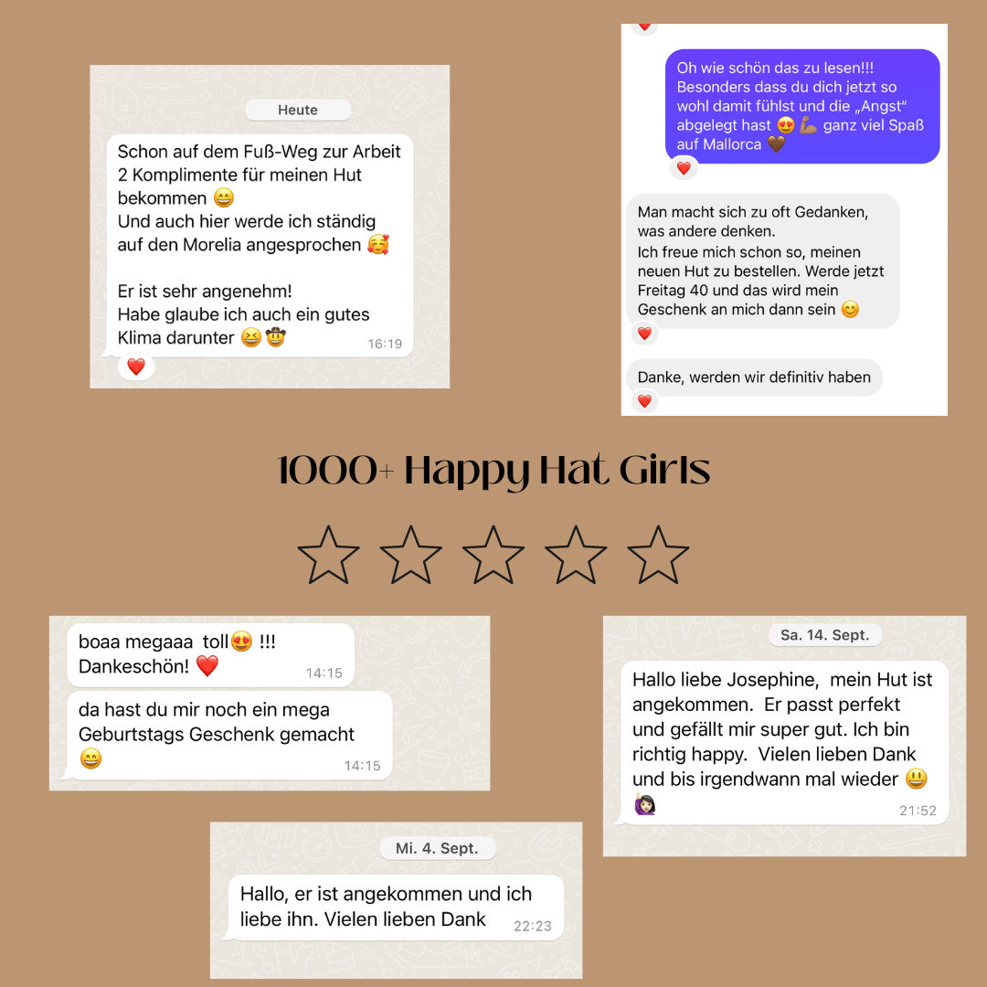 1000+ Happy Hat Gils - Kundinnen Feedback Nimanita Hats & Accessoires -