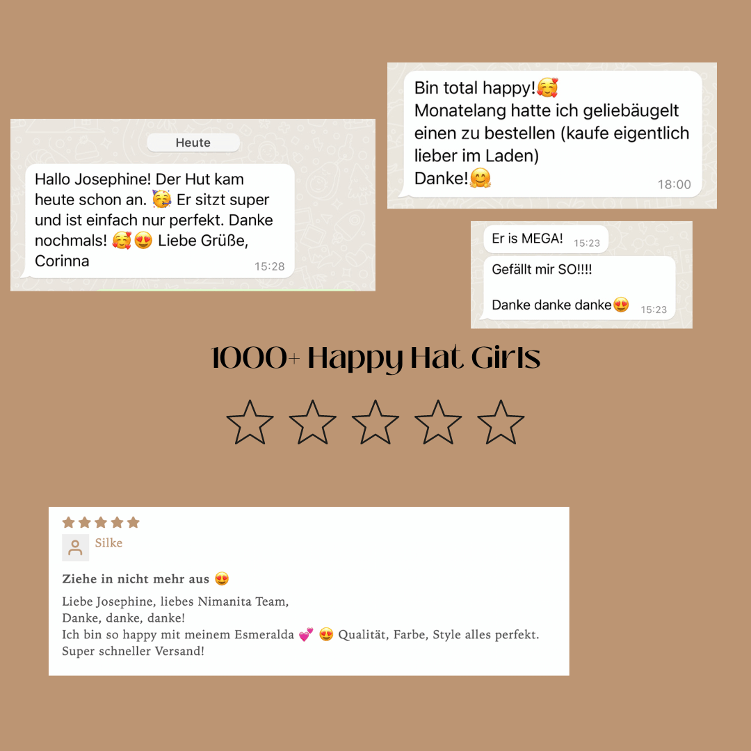 1000+ Happy Hat Gils - Kundinnen Feedback Nimanita Hats & Accessoires -