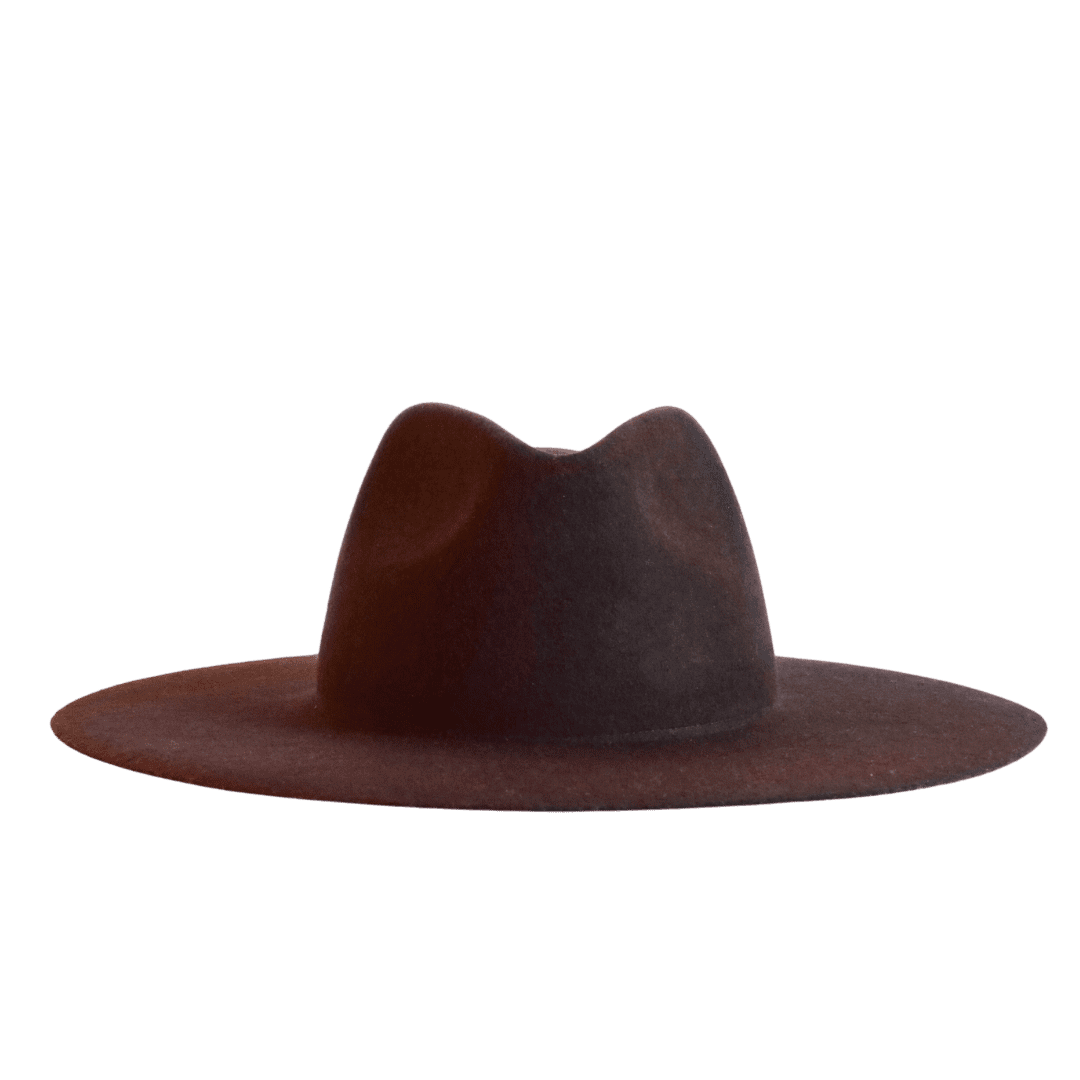 Brauner Fedora Hut für Frauen mit breiter & flacher Krempe | Damenhut handgefertigt in Italien | moderner Fedora Hut für Frauen | Modell Aldama | Winterhut & Sommerhut | Nimanita Hats & Accessoires - Hüte für Frauen