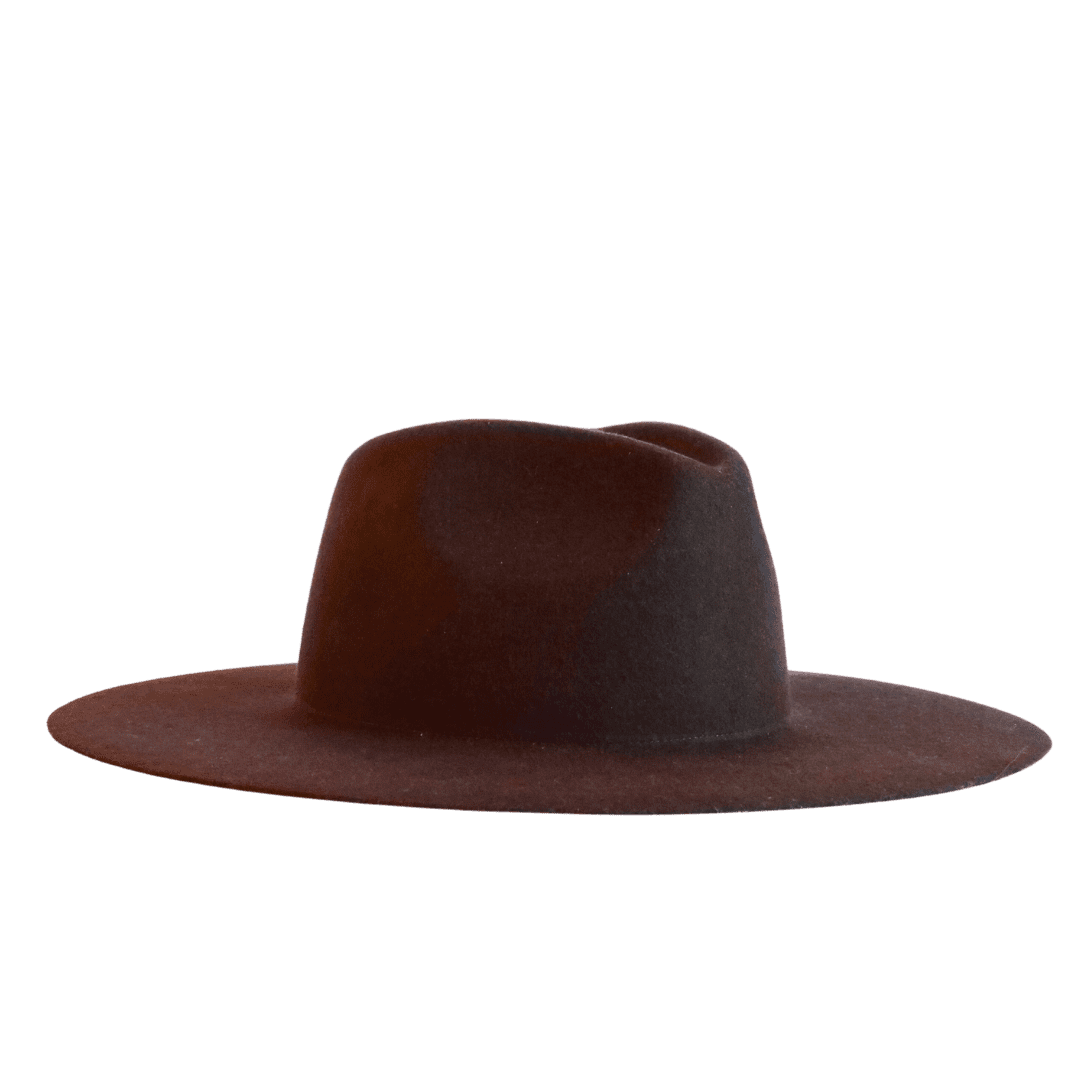 Brauner Fedora Hut für Frauen mit breiter & flacher Krempe | Damenhut handgefertigt in Italien | moderner Fedora Hut für Frauen | Modell Aldama | Winterhut & Sommerhut | Nimanita Hats & Accessoires - Hüte für Frauen