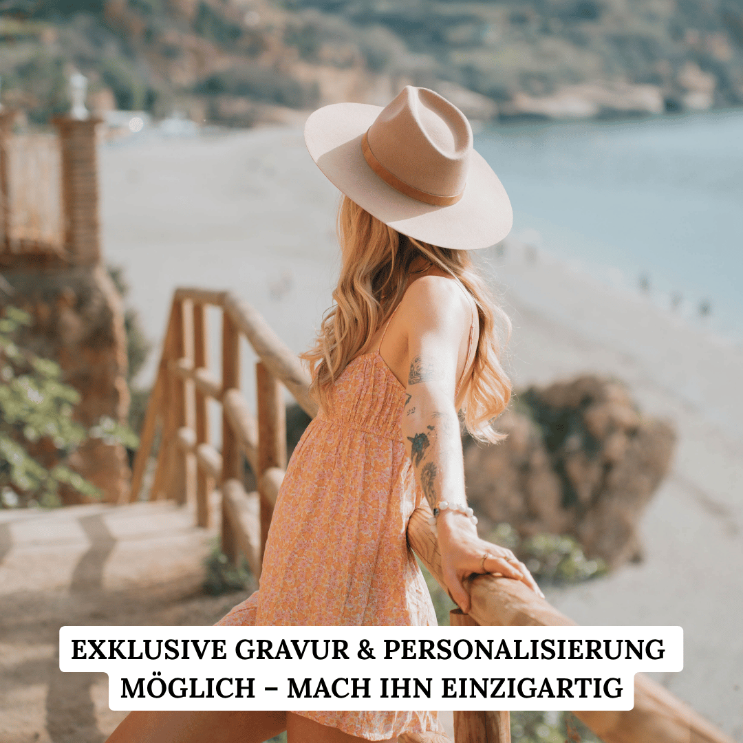 Baja - Beiger Fedora Hut für Frauen mit breiter und steifer Krempe - klassischer Fedora Damenhut aus 100% Wolle - Pure Collection - moderner Fedora Hut für Frauen - Nimanita Hats & Accessoires - Hüte für Frauen - handgefertigt in Italien - Winter Damenhut - Sommer Damenhut