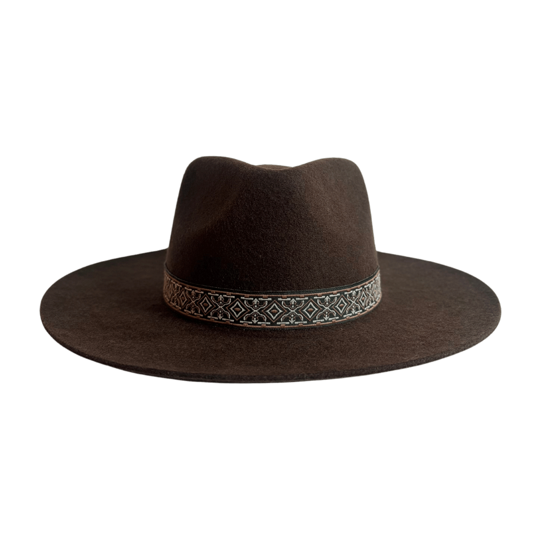 Bonita HutBand - Webband mit Atzteken Mustet in braun und schwarz - Nimanita Hats & Accessoires -