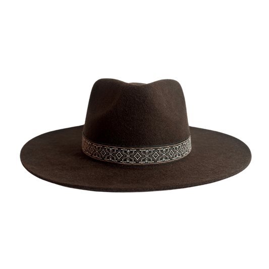 Bonita HutBand - Webband mit Atzteken Mustet in braun und schwarz - Nimanita Hats & Accessoires -
