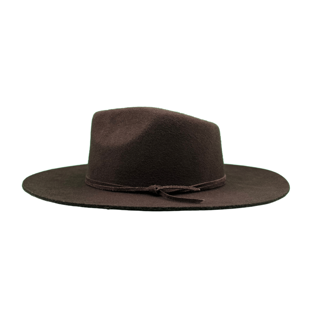 Esmeralda Dunkelbrauner Fedora Hut für Frauen aus premium Wollfilz - Nimanita Hats & Accessoires - Hüte für Frauen