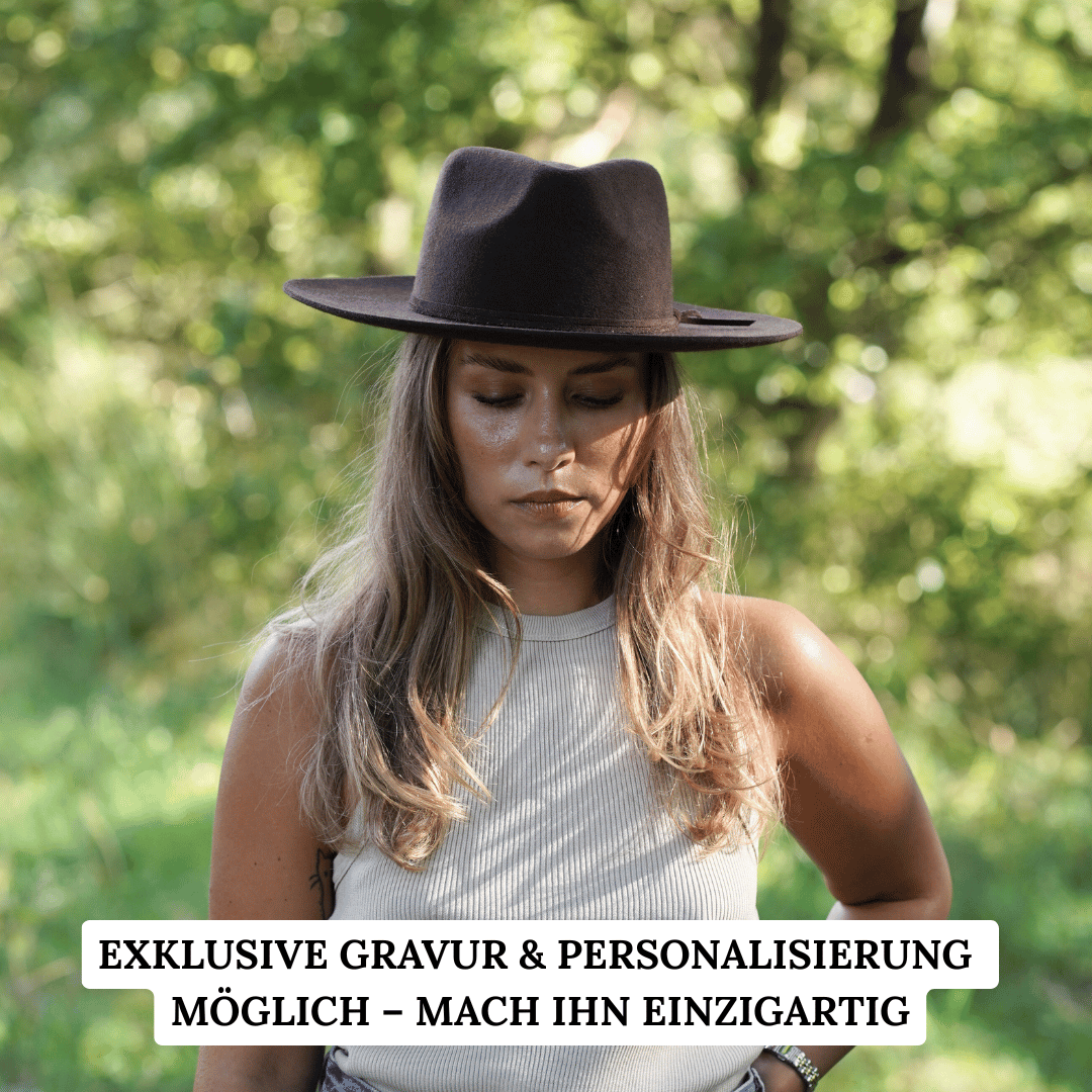 Esmeralda Dunkelbrauner Fedora Hut für Frauen aus premium Wollfilz - Nimanita Hats & Accessoires - Hüte für Frauen