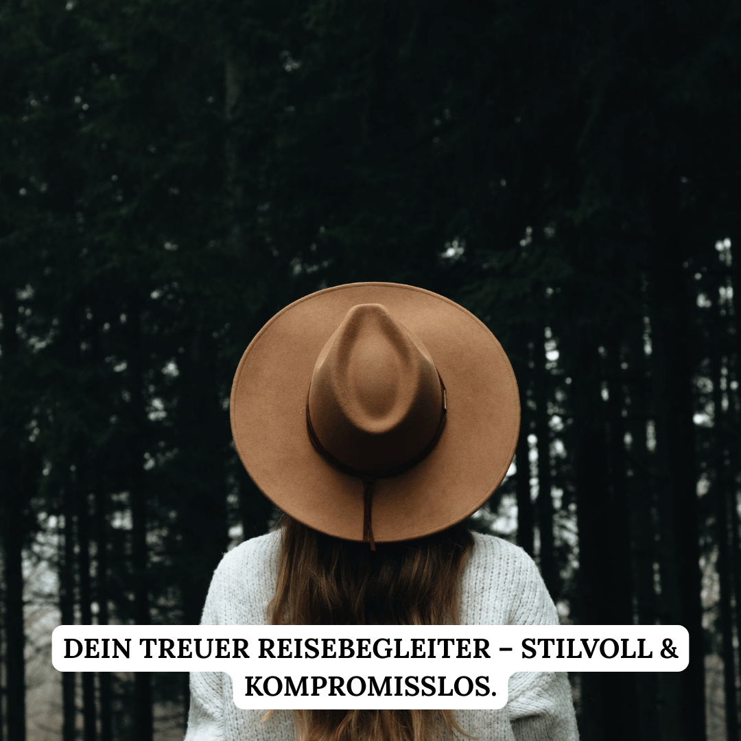 Camel Farbender Fedora Hut mit Leder Hutband für Frauen - Model Campeche No.02 | brauner Fedora Damenhut aus Wolle | Nimanita Hats & Accessoires - Hüte für Frauen