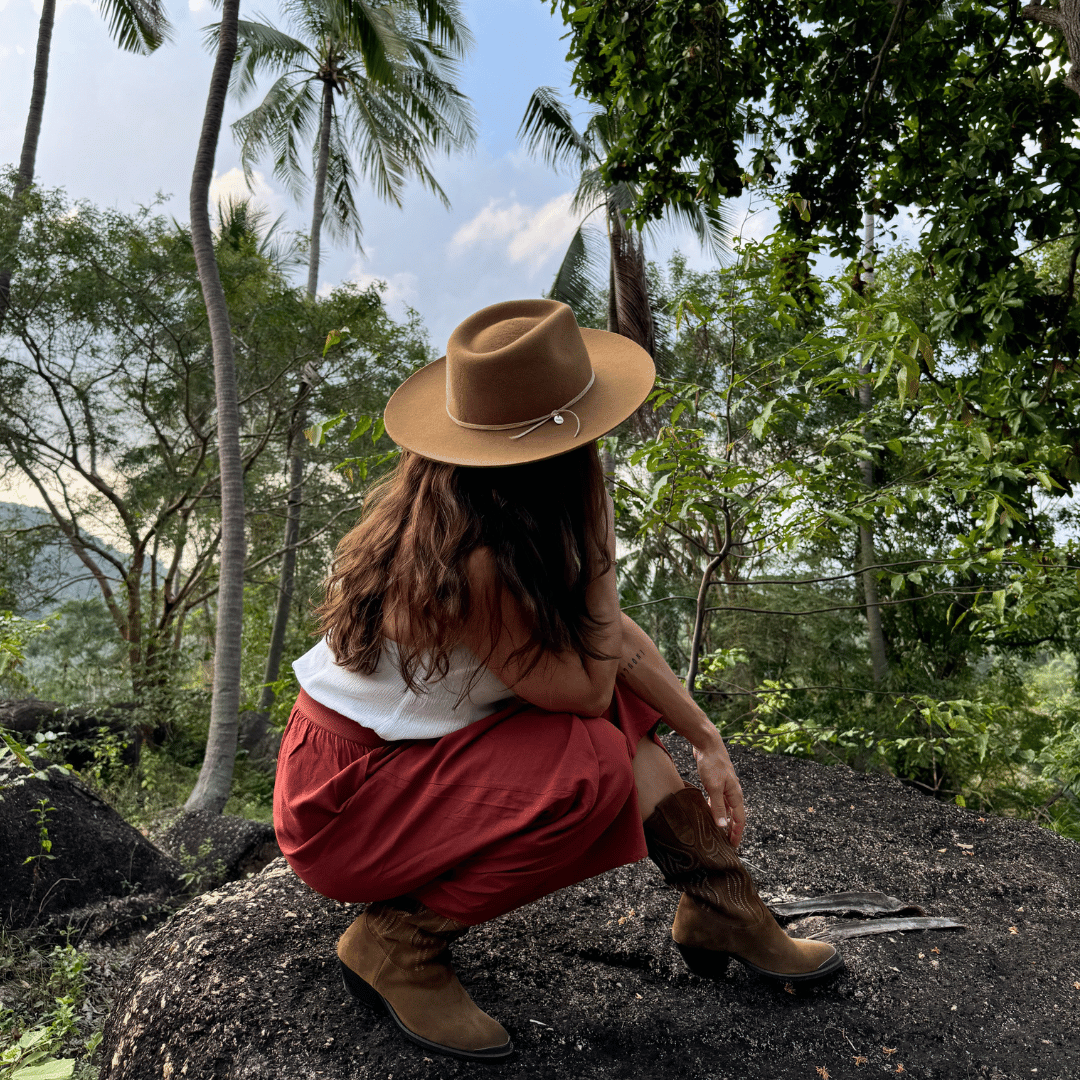 Guerrero - camelfarbener Fedora Hut für Frauen aus 100% Wollfilz - Nimanita Hats & Accessoires - Hüte für Frauen