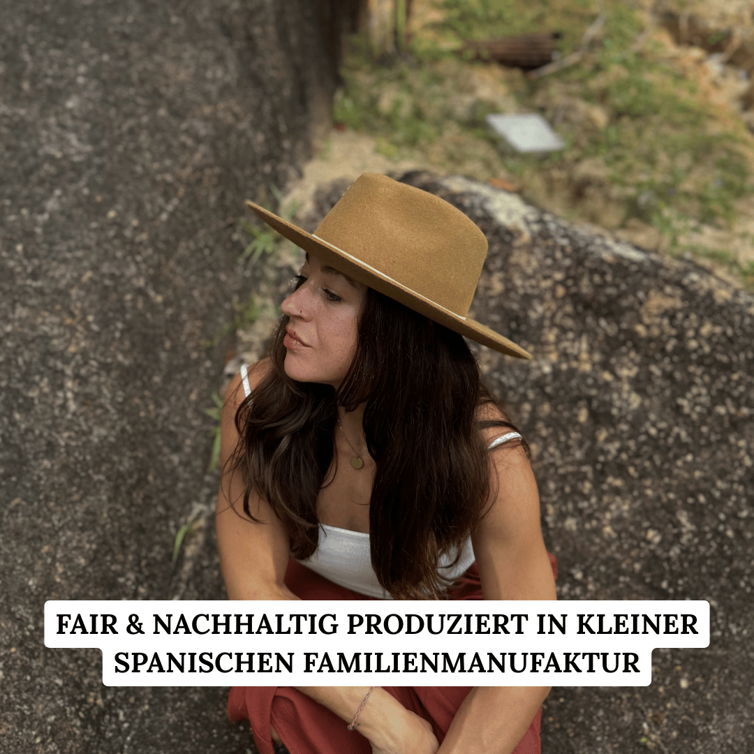 Guerrero - camelfarbener Fedora Hut für Frauen aus 100% Wollfilz - Nimanita Hats & Accessoires - Hüte für Frauen