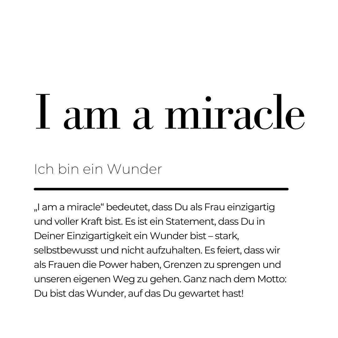Hut Statement - 2. I am a miracle, Definition - Hut Personalisierung Nimanita Hats & Accessoires - Hüte für starke Frauen