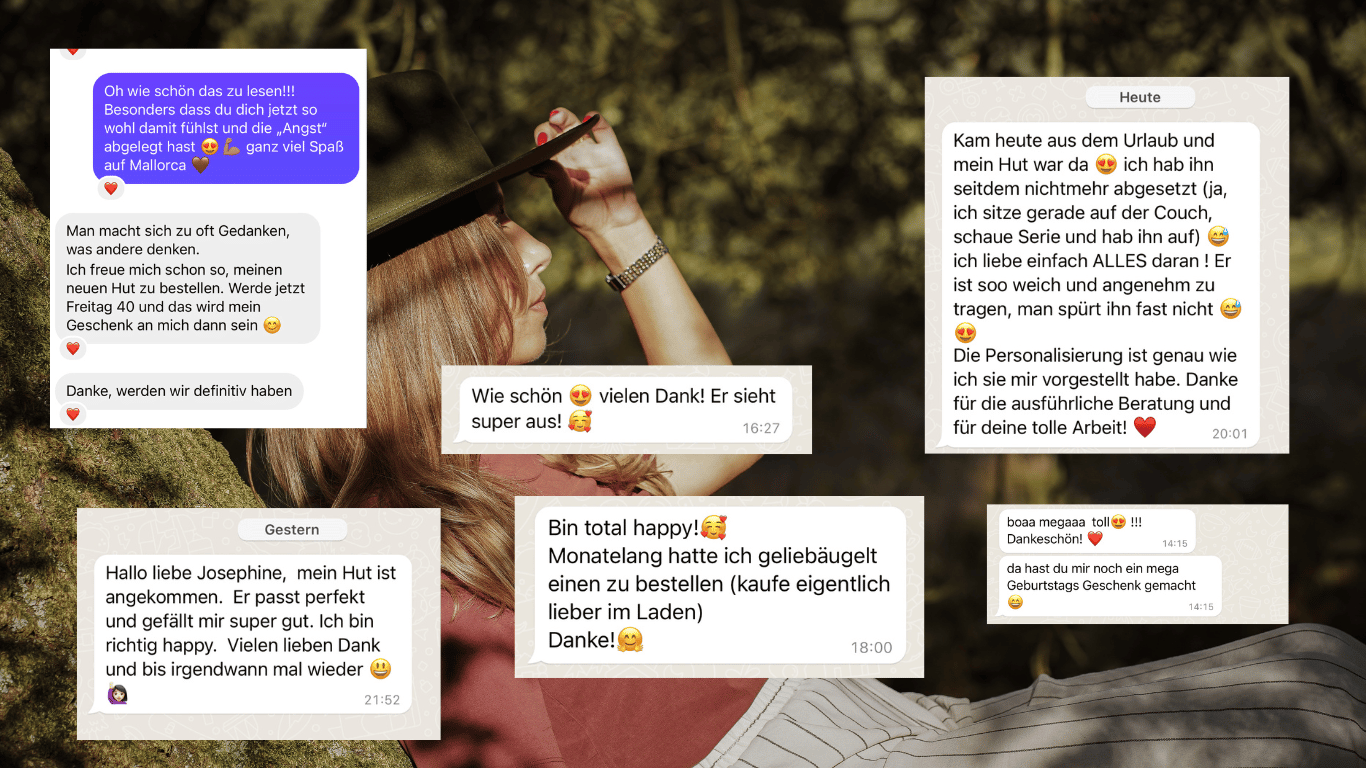 Kundinnen Feedback _ Testimonials - Nimanita Hats & Accessoires _ Hüte für Frauen _