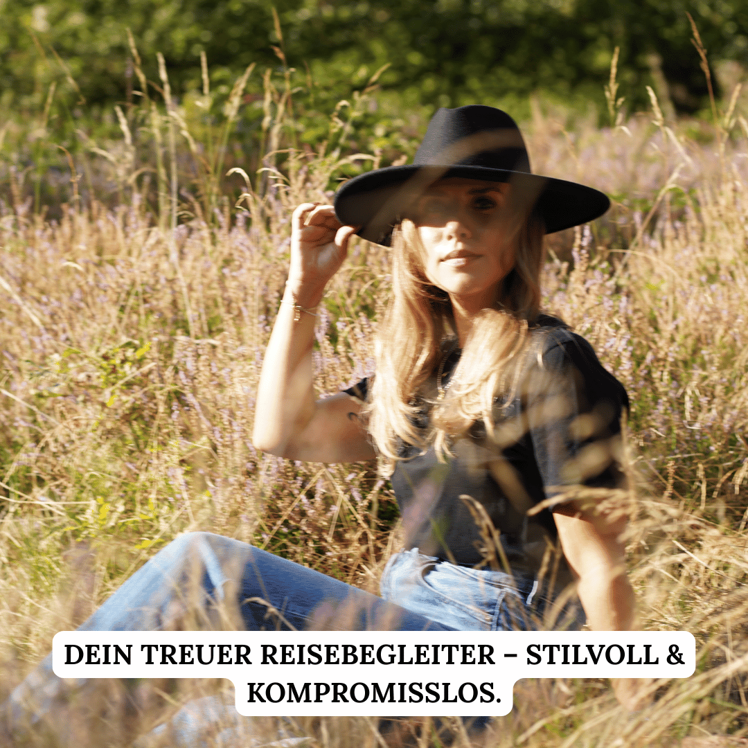 Morelia No.02 - schwarzer Fedora Hut für Frauen - Travel Collection - faltbar & wasserabweisend - Wollfilz - Nimanita Hats & Accessoieres - Hüte für Frauen