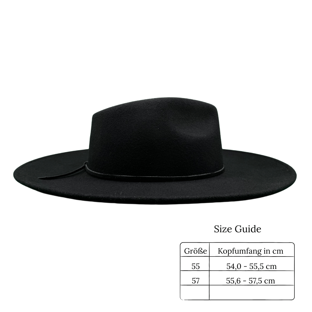 schwarzer Fedora Hut für Frauen aus 100% Wolle | Damenhut Fedora | Travel Hut | faltbar & wasserabweisend | klassischer schwarzer Damen Fedora Hut - Nimanita Hats & Accessoires - Hüte für Frauen