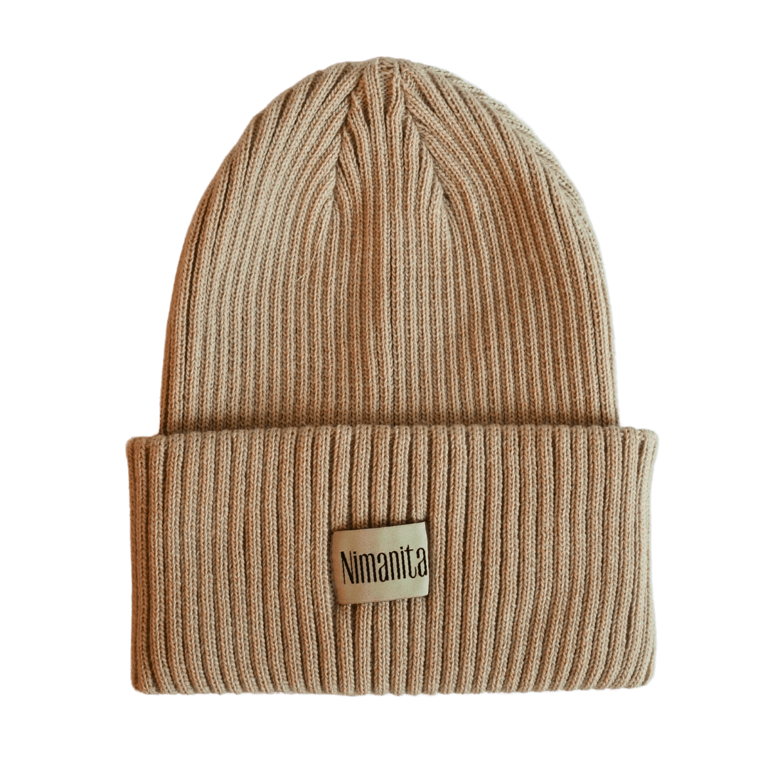 Beanie für Frauen in der Farbe Beige | Mütze für Frauen in Farbe Beige | Modell Nima Beanie Beige | Wintermütze | Winter Beanie | 100% Acryl | made in Europe | Nimanita Hats & Accessoires - Hüte für Frauen