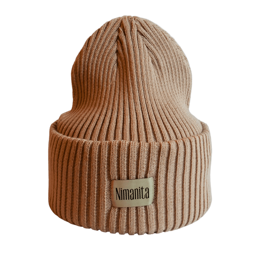 Beanie für Frauen in der Farbe Beige | Mütze für Frauen in Farbe Beige | Modell Nima Beanie Beige | Wintermütze | Winter Beanie | 100% Acryl | made in Europe | Nimanita Hats & Accessoires - Hüte für Frauen