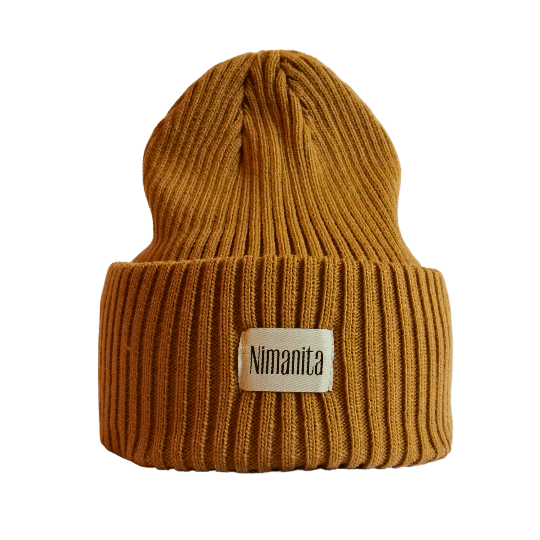 Beanie für Frauen in der Farbe Ocker | Mütze für Frauen in Farbe Ocker | Modell Nima Beanie Ocker | Wintermütze | Winter Beanie | 100% Acryl | made in Europe | Nimanita Hats & Accessoires - Hüte für Frauen