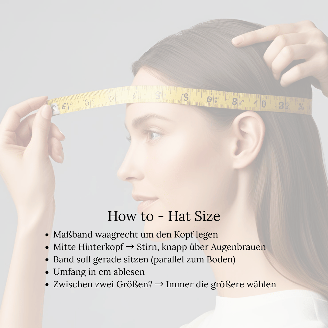 Nimanita Hats & Accessoires - Hüte für Frauen - Size Guide  Hutgröße ermitteln