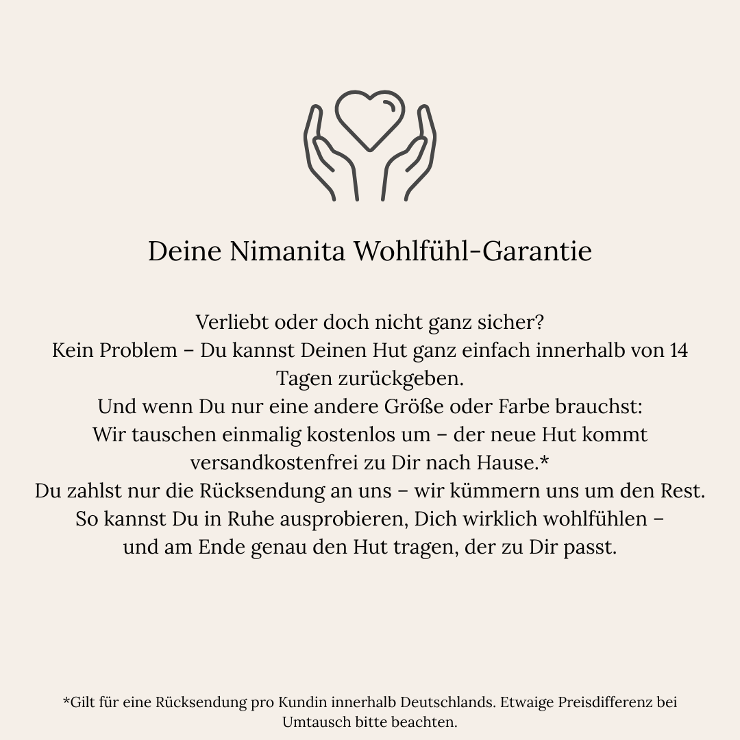 Nimanita Hats & Accessoires - Hüte für Frauen Die Wohlfühl-Garantie