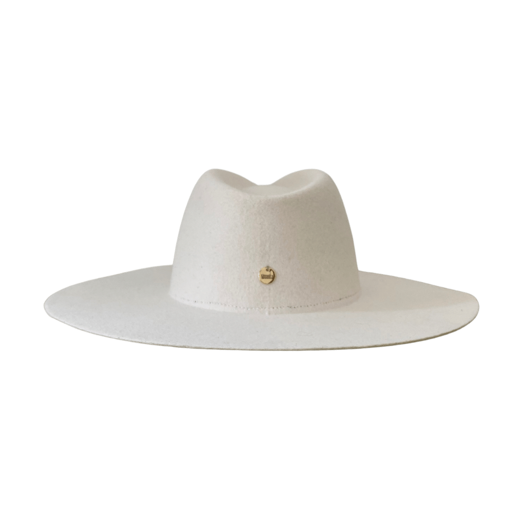 Novia_Fedora Braut Hut in weiß_ weißer Wollfilz Hochzeitshut für die Braut_Nimanita Hats & Accessoires - Hüte für Frauen_ Fedora Damenhut_ Braut Hut - Wedding Hat- Boho Hochzeit - Hut von hinten