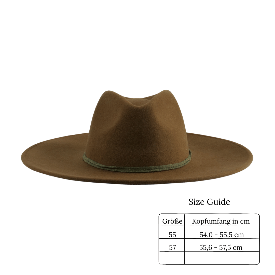 Brauner Fedora Hut für Frauen | Damenhut aus 100% Wolle | Travel Hut | faltbar und wasserabweisend | Handarbeit | Brauner Fedora Damenhut - Nimanita Hats & Accessoires - Hüte für Frauen