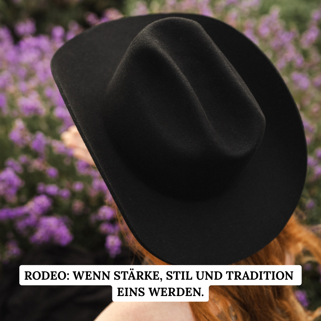 Rodeo - schwarzer Western Hut für Frauen - premium Wollfilz Cattleman Hut für Frauen - Nimanita Hats & Accessoires - Hüte für Frauen_
