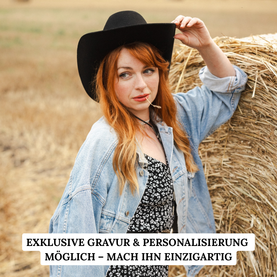 Rodeo - schwarzer Western Hut für Frauen - premium Wollfilz Cattleman Hut für Frauen - Nimanita Hats & Accessoires - Hüte für Frauen_