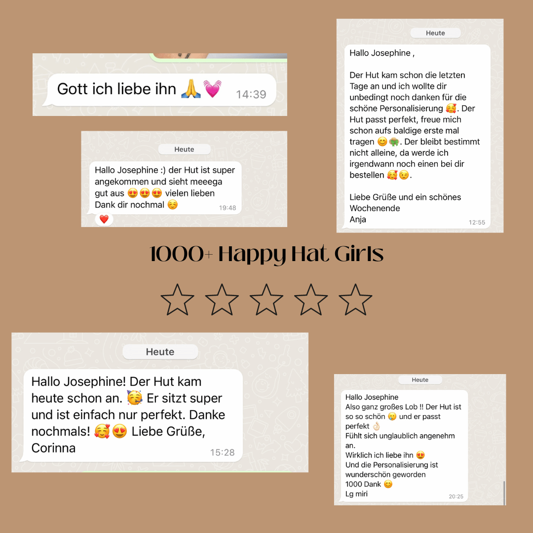 1000+ Happy Hat Gils - Kundinnen Feedback Nimanita Hats & Accessoires - 