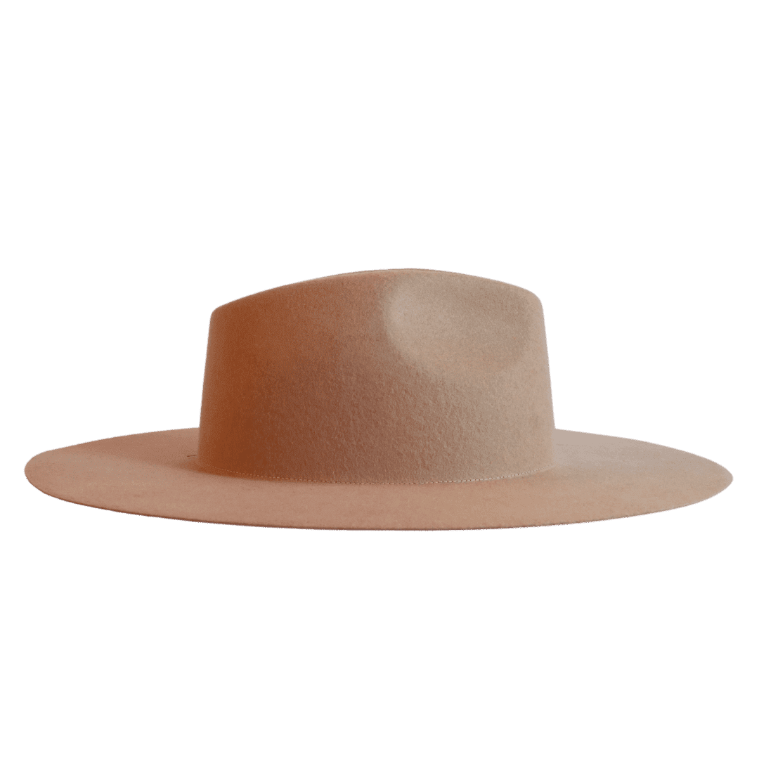 Baja - Beiger Fedora Hut für Frauen mit breiter und steifer Krempe - klassischer Fedora Damenhut aus 100% Wolle - Pure Collection - moderner Fedora Hut für Frauen - Nimanita Hats & Accessoires - Hüte für Frauen - handgefertigt in Italien - Winter Damenhut - Sommer Damenhut 