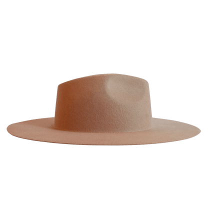 Baja - Beiger Fedora Hut für Frauen mit breiter und steifer Krempe - klassischer Fedora Damenhut aus 100% Wolle - Pure Collection - moderner Fedora Hut für Frauen - Nimanita Hats & Accessoires - Hüte für Frauen - handgefertigt in Italien - Winter Damenhut - Sommer Damenhut 