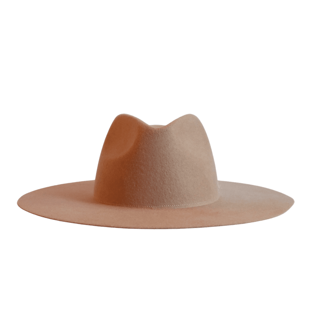 Baja - Beiger Fedora Hut für Frauen mit breiter und steifer Krempe - klassischer Fedora Damenhut aus 100% Wolle - Pure Collection - moderner Fedora Hut für Frauen - Nimanita Hats & Accessoires - Hüte für Frauen - handgefertigt in Italien - Winter Damenhut - Sommer Damenhut 