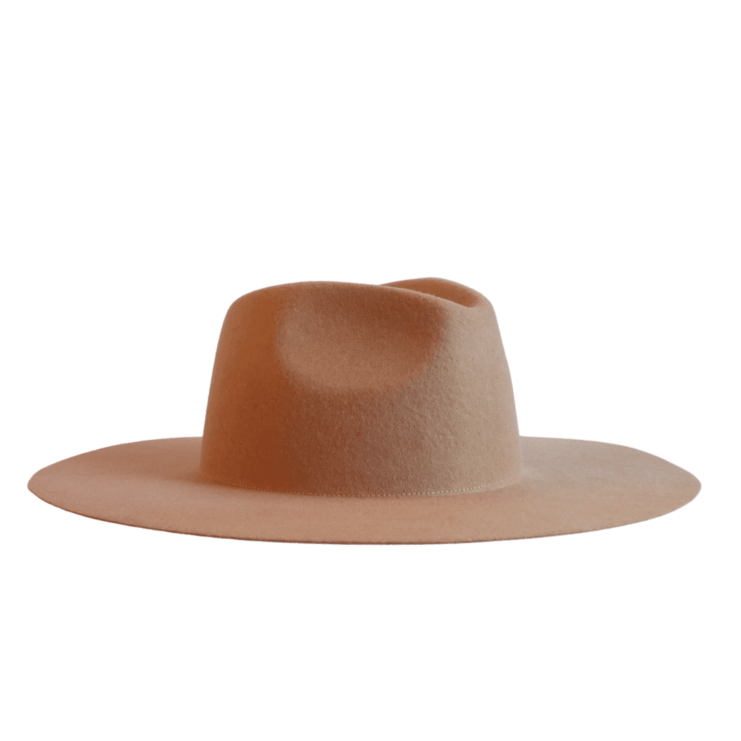 Baja - Beiger Fedora Hut für Frauen mit breiter und steifer Krempe - klassischer Fedora Damenhut aus 100% Wolle - Pure Collection - moderner Fedora Hut für Frauen - Nimanita Hats & Accessoires - Hüte für Frauen - handgefertigt in Italien - Winter Damenhut - Sommer Damenhut 