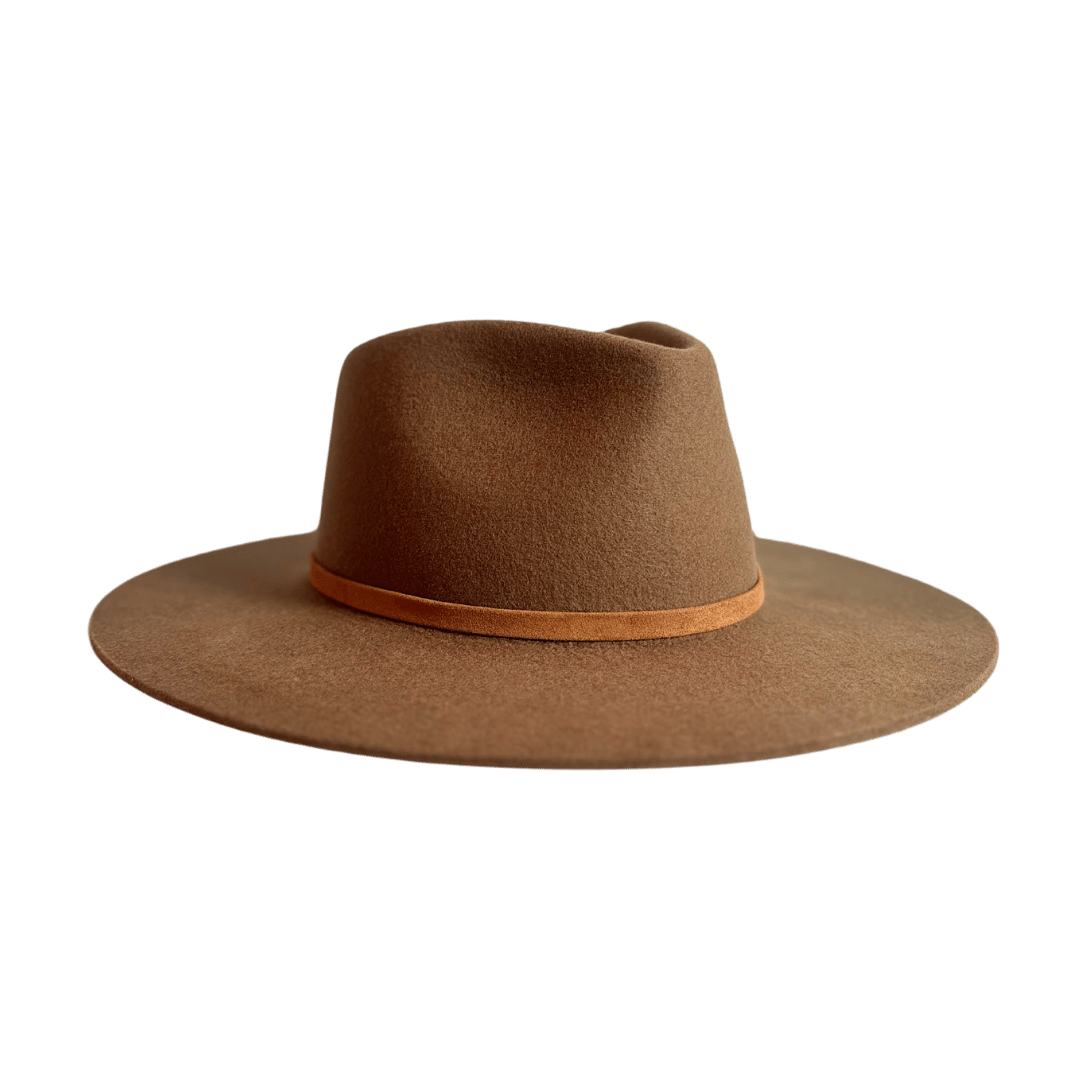 Caborca Hutband-aus braunem Nappa Leder-Hutband fuer Wollfilz  Hut_Fedora  Hut_Strohhut-Nimanita Hats Accessoires-Huete fuer Frauen