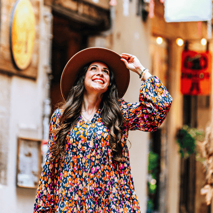 Camel Farbender Fedora Hut mit Leder Hutband für Frauen - Model Campeche No.02 | brauner Fedora Damenhut aus Wolle | Nimanita Hats & Accessoires - Hüte für Frauen