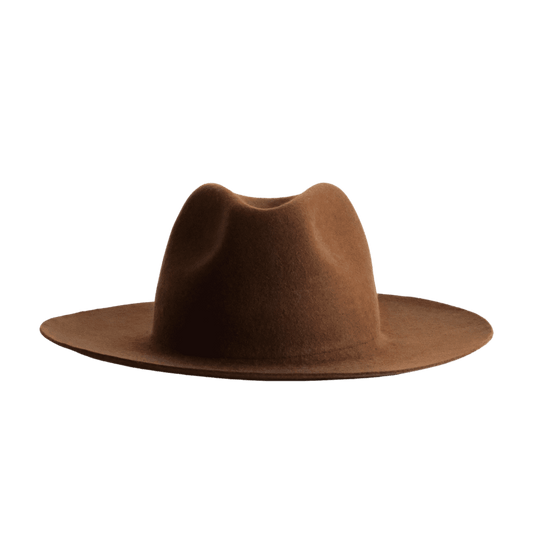 Brauner Fedora Hut für Frauen | Damenhut | 100% Wolle | Handarbeit | breite Krempe | Winter Hut
