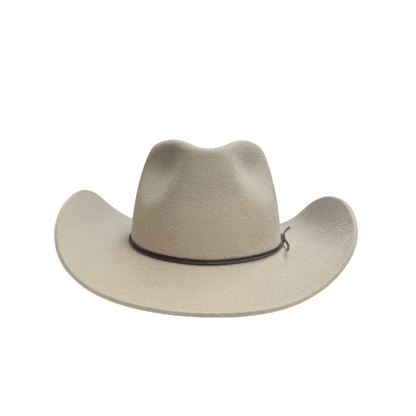 Coahulia - Western Hut für Frauen mit Fedora Krone aus 100% premium Wollfilz -  Farbe creme - Sommerhut, Winterhut, Westernstil - gehärtete nach obergebogene breite Krempe - Countrystil, Westernstyle für Frauen - handgefertigt in Portugal.