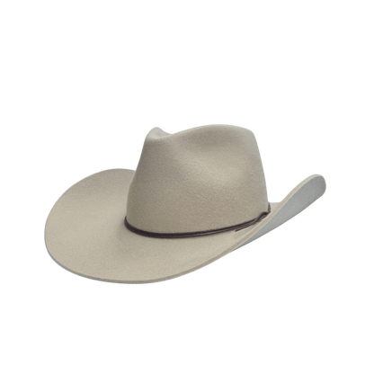 Coahulia - Western Hut für Frauen mit Fedora Krone aus 100% premium Wollfilz -  Farbe creme - Sommerhut, Winterhut, Westernstil - gehärtete nach obergebogene breite Krempe - Countrystil, Westernstyle für Frauen - handgefertigt in Portugal.
