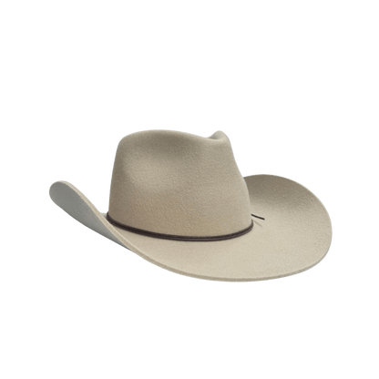 Coahulia - Western Hut für Frauen mit Fedora Krone aus 100% premium Wollfilz -  Farbe creme - Sommerhut, Winterhut, Westernstil - gehärtete nach obergebogene breite Krempe - Countrystil, Westernstyle für Frauen - handgefertigt in Portugal.