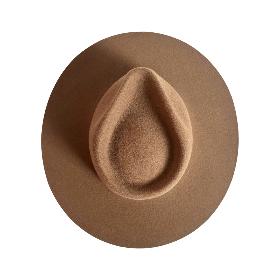 Colima - brauner Fedora Hut für Frauen mit steifer & gerader Krempe - Wollfilz Damenhut in Desert Brown - Nimanita Hats & Accessoires - Hüte für Frauen - Damenhüte für jede Saison - Premium Wollfilz Hüte für Frauen