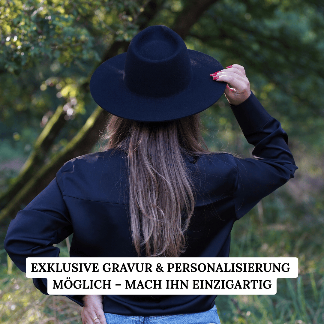 Colima schwarzer Fedora Hut mit breiter steifer Krempe für Frauen - Nimanita Hats & Accessoires - Premium Hüte für Frauen 