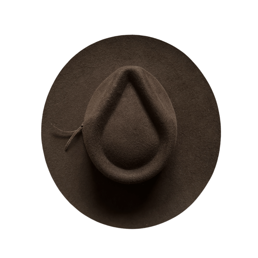 Esmeralda Dunkelbrauner Fedora Hut für Frauen aus premium Wollfilz - Nimanita Hats & Accessoires - Hüte für Frauen 