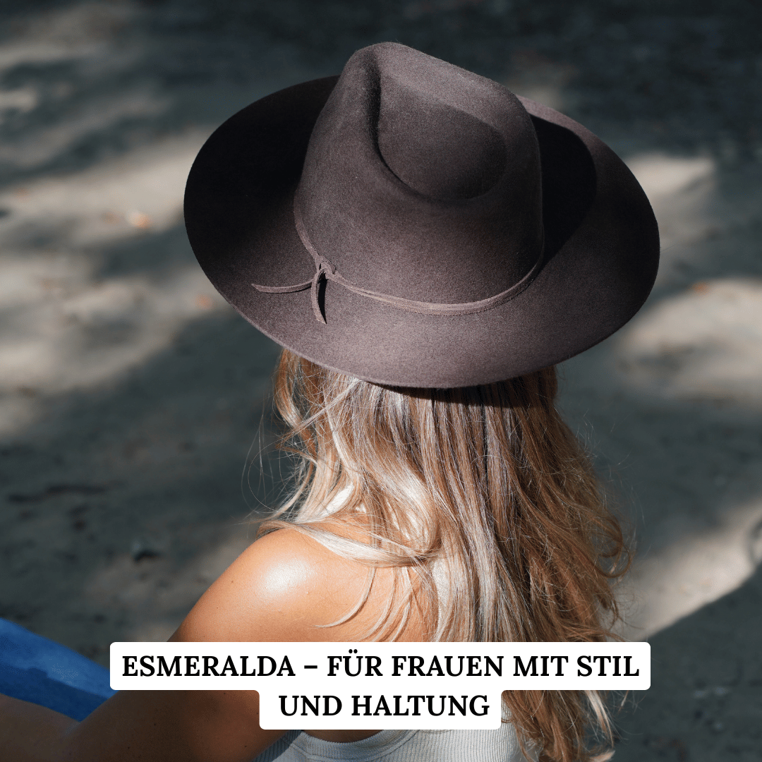 Esmeralda Dunkelbrauner Fedora Hut für Frauen aus premium Wollfilz - Nimanita Hats & Accessoires - Hüte für Frauen 
