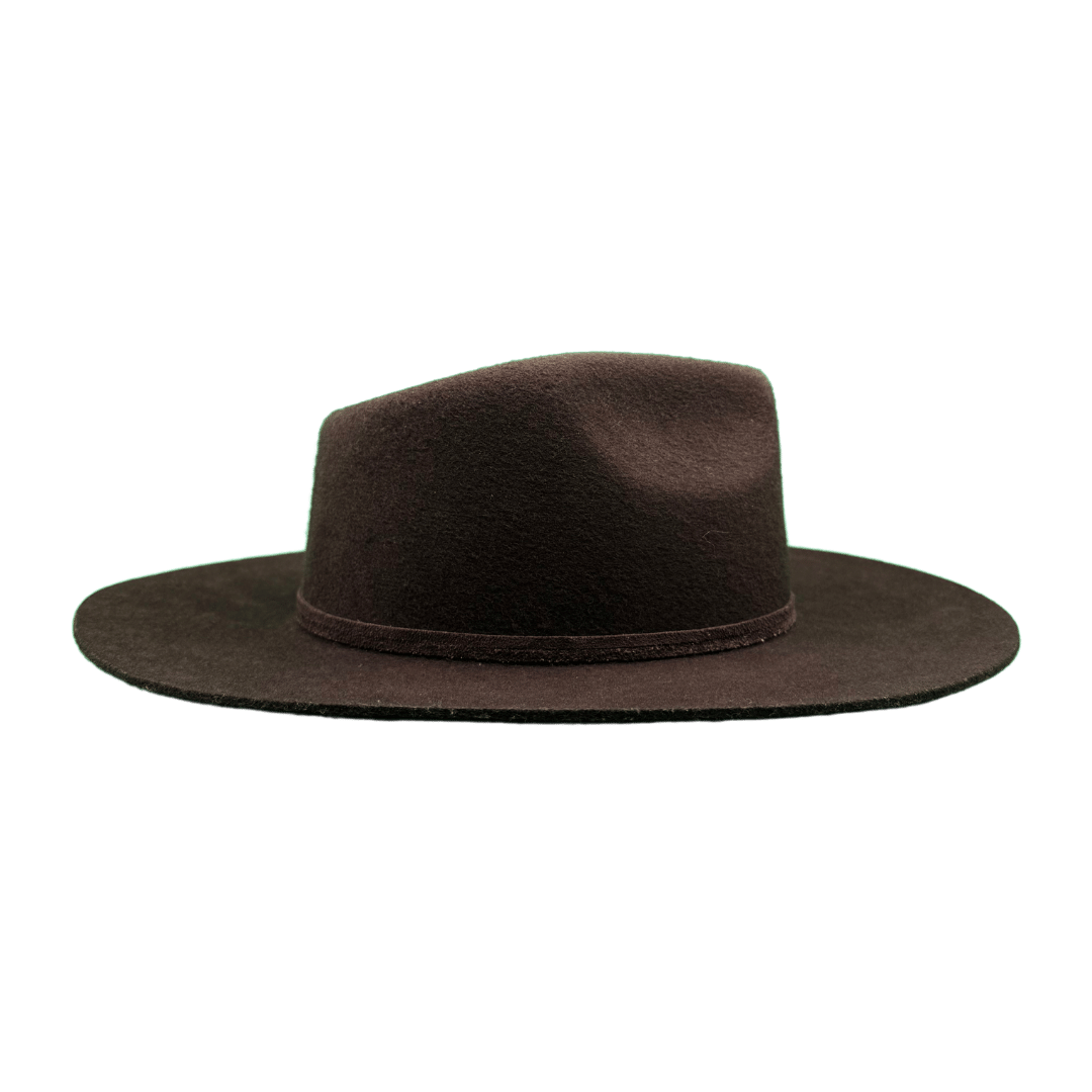 Esmeralda Dunkelbrauner Fedora Hut für Frauen aus premium Wollfilz - Nimanita Hats & Accessoires - Hüte für Frauen 