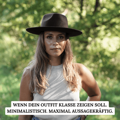 Esmeralda Dunkelbrauner Fedora Hut für Frauen aus premium Wollfilz - Nimanita Hats & Accessoires - Hüte für Frauen 