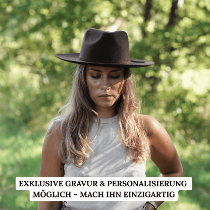Esmeralda Dunkelbrauner Fedora Hut für Frauen aus premium Wollfilz - Nimanita Hats & Accessoires - Hüte für Frauen 