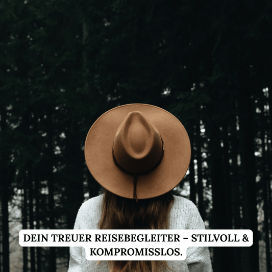 Camel Farbender Fedora Hut mit Leder Hutband für Frauen - Model Campeche No.02 | brauner Fedora Damenhut aus Wolle | Nimanita Hats & Accessoires - Hüte für Frauen
