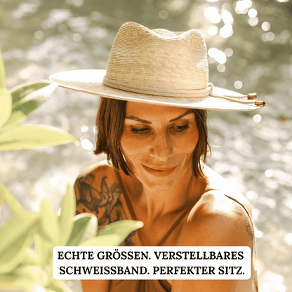 Guadalajara - Fedora Strohhut für Frauen aus SAHUAYO Palme - Sommerhut - Hut mit breiter und gerader Krempe - Nimanita - Hats & Accessoires - Hüte für Frauen