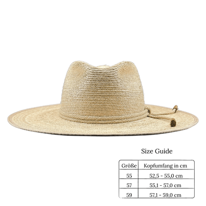 Guadalajara - Fedora Strohhut für Frauen aus SAHUAYO Palme - Sommerhut - Hut mit breiter und gerader Krempe - Nimanita - Hats & Accessoires - Hüte für Frauen