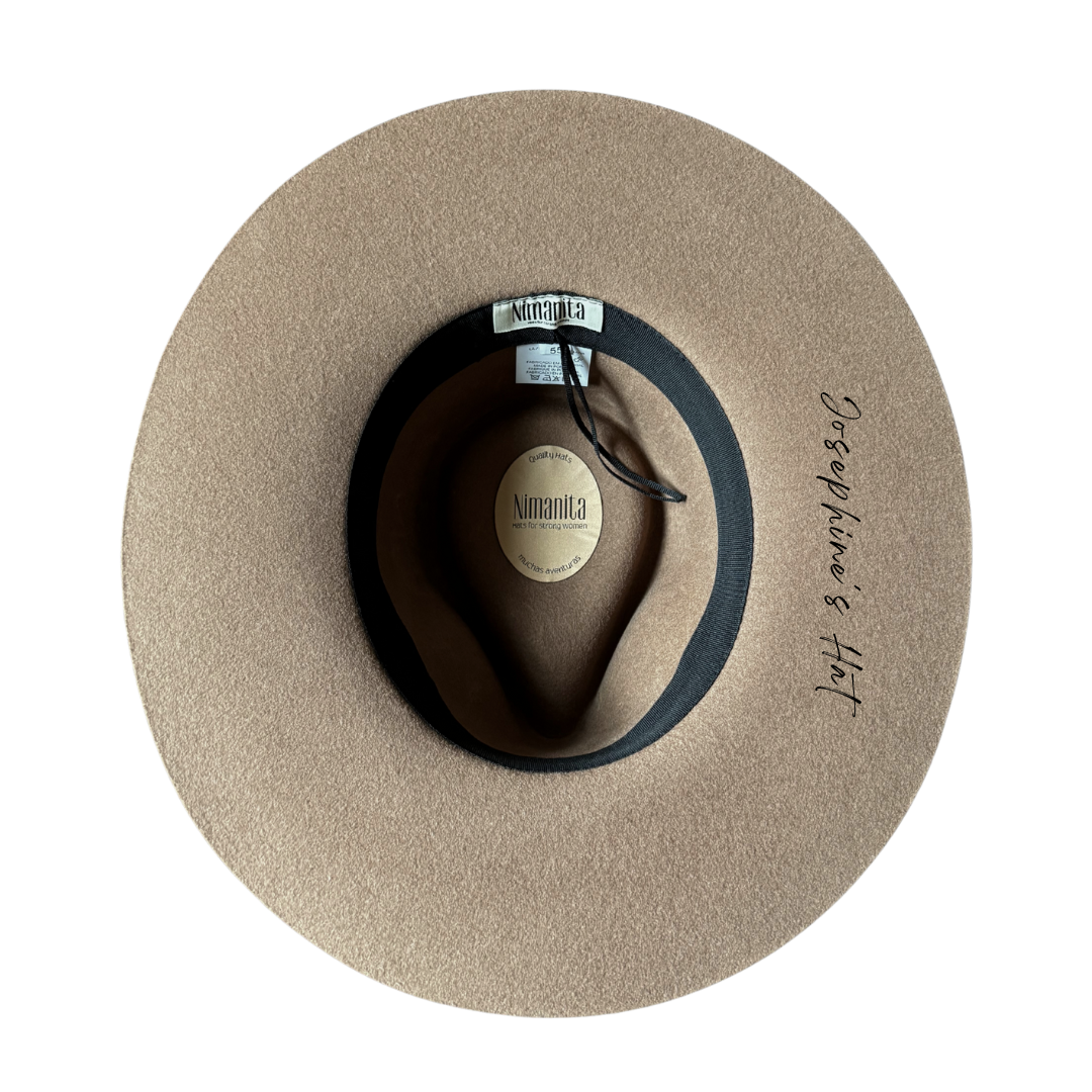 Hut Namensgravur Nimanita Hats & Accessoires - Hüte für Frauen - Personalisierung Gravur des Namens unter Hut Krempe 1