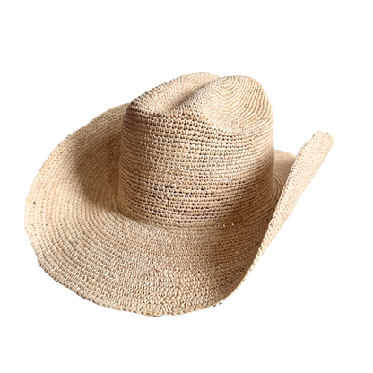Panama Western Hut Loreto mit Cattleman-Form aus Toquilla-Stroh, handgefertigt in Ecuador