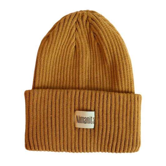 Beanie für Frauen in der Farbe Ocker | Mütze für Frauen in Farbe Ocker | Modell Nima Beanie Ocker | Wintermütze | Winter Beanie | 100% Acryl | made in Europe | Nimanita Hats & Accessoires - Hüte für Frauen 