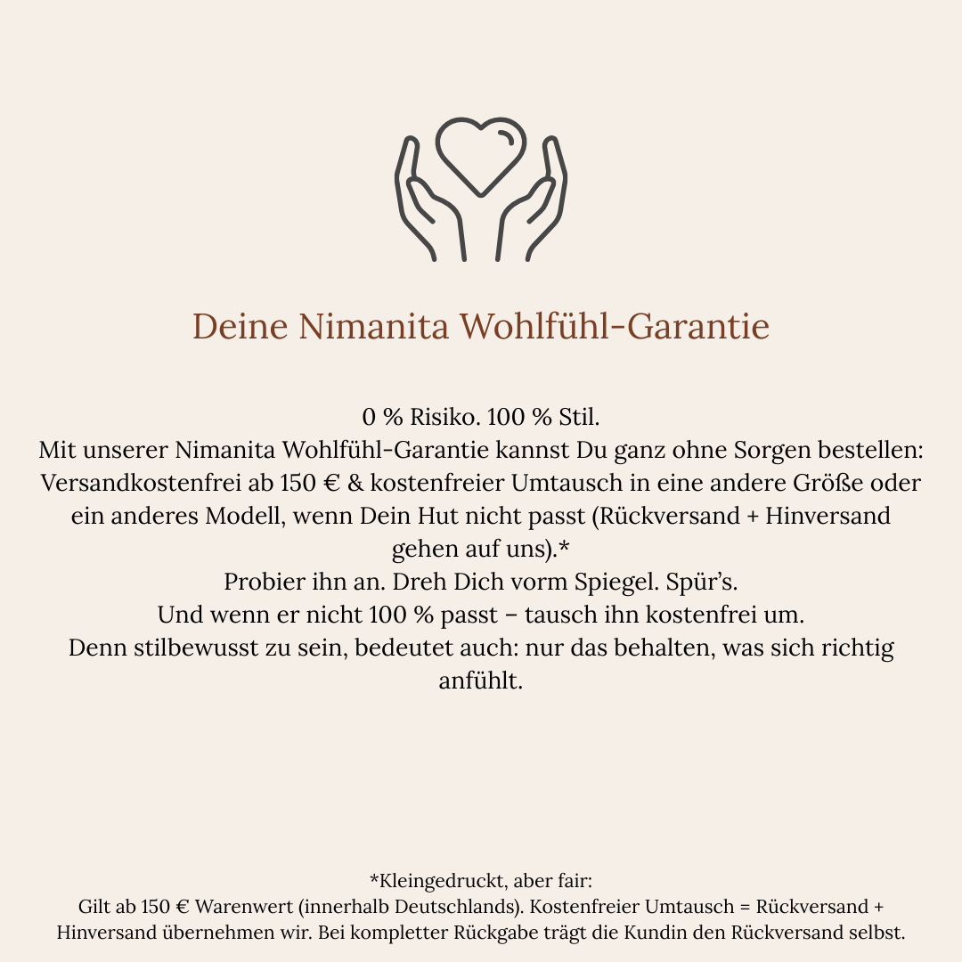 Nimanita Hats & Accessoires - Hüte für Frauen Die Wohlfühl-Garantie